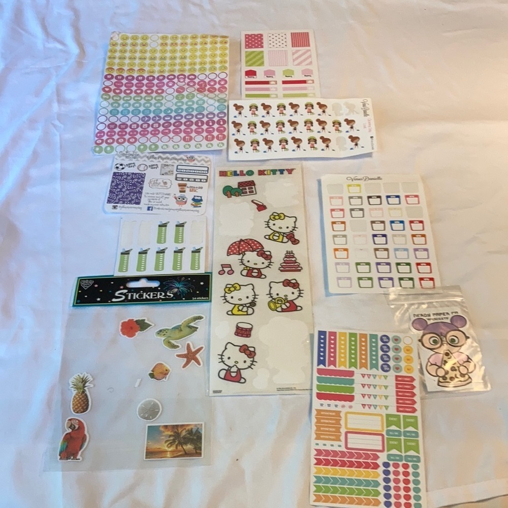 A lot of used stickers